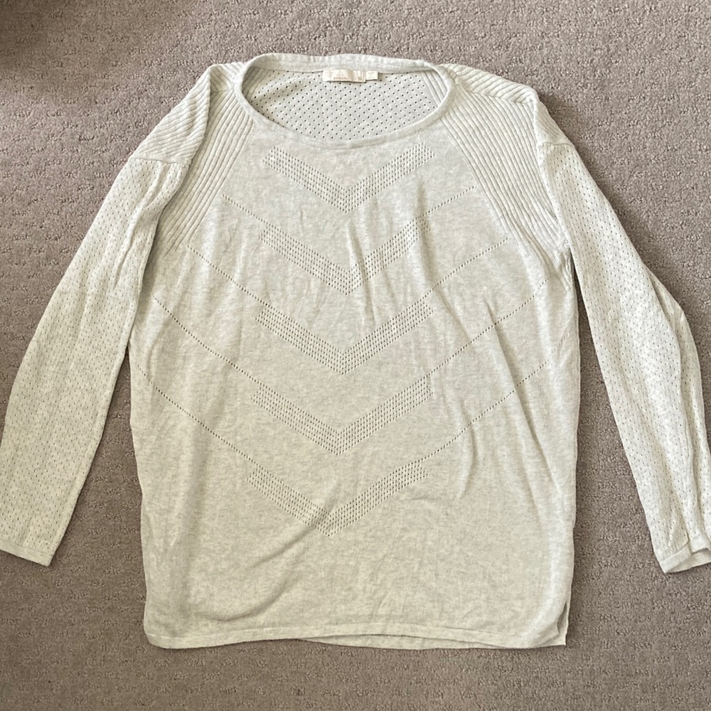 Prana organic light gray Mainspring sweater, Medium.